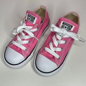 CONVERSE Infant ALL STAR Size 9 Pink/White Lace